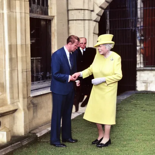 Image similar to the queen of england queen elizabeth the second meeting bob marley at windsor castle, photos by the royal photographers