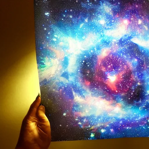 Image similar to origami galaxy, ultra realistic, studio shot, dramatic lighting