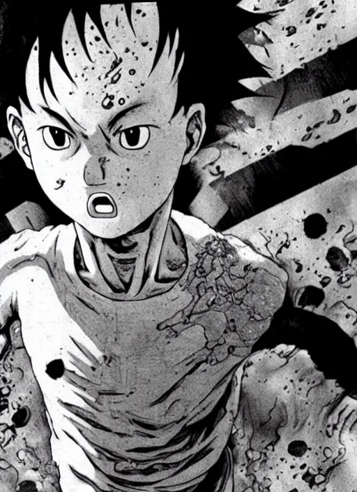 Image similar to Hyperrealistic photograph of Tetsuo from the manga Akira, hyper detailled, 4k