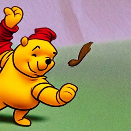 Prompt: winnie the pooh dressed like dhalsim
