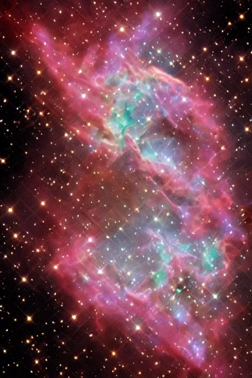 Image similar to nebula made of flowers, hubble telescope