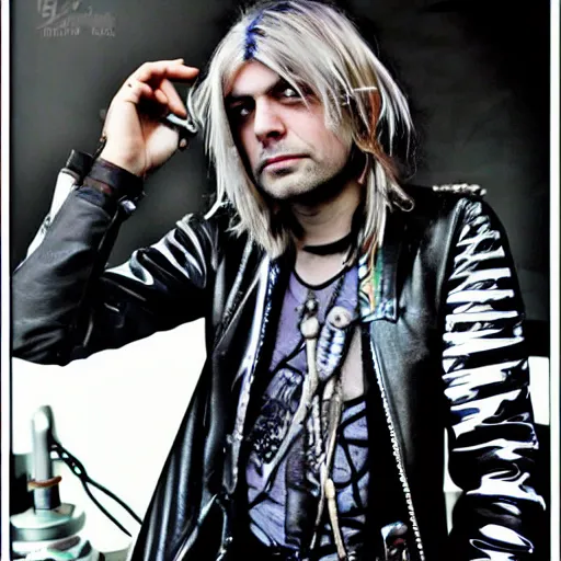 Prompt: futuristic kurt cobain, steampunk