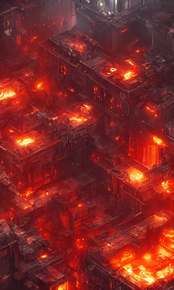 Image similar to hot hell office, featured in artstation, octane render, intricate, ultra detailed, fantasy, concept art, sharp focus, illustration, 8 k