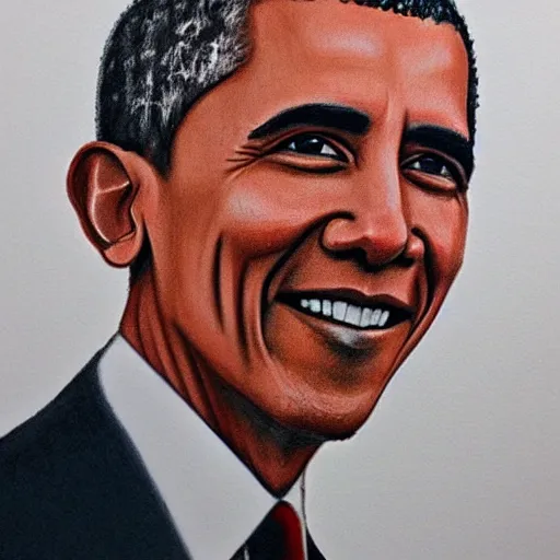 Prompt: crayon drawing portrait of barack obama, high detail