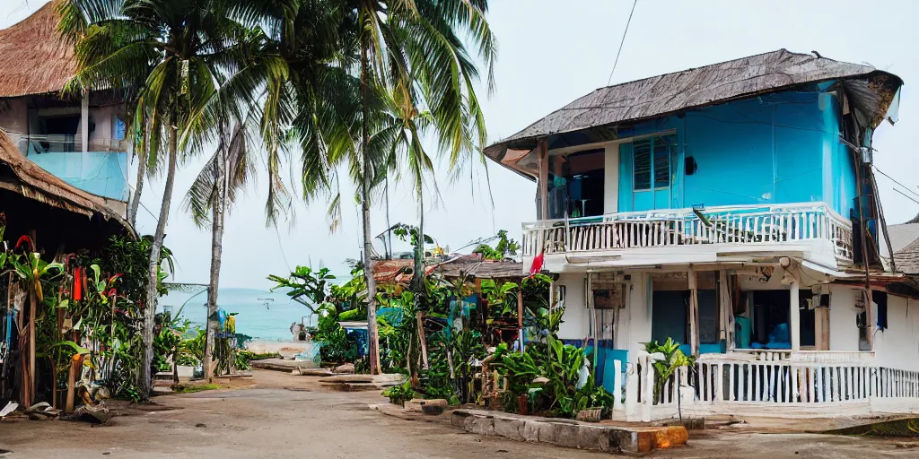 Image similar to street photo view of local sea side house in thailand