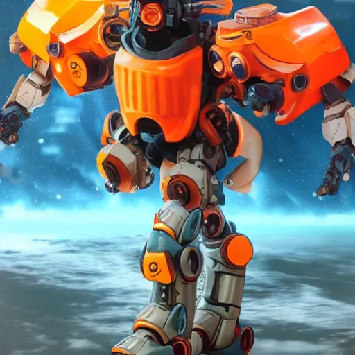 Image similar to a goldfish piloting a mech suit,