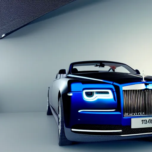 Image similar to 3 d octane render, super detailed, ray tracing, high quality, super realistic, futuristic rolls royce. front view