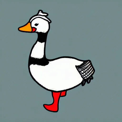 Image similar to cute goose, full body, digital paint, sticker