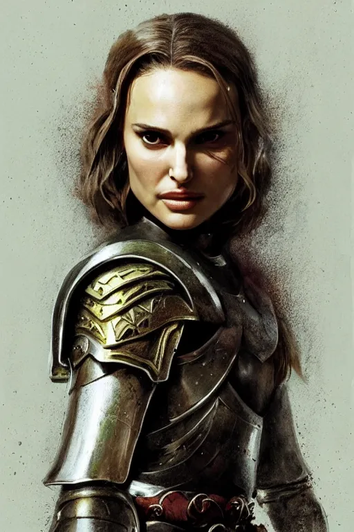 Image similar to natalie portman, legendary warrior, heroic, lord of the rings, tattoos, decorative ornaments, battle armor, by carl spitzweg, ismail inceoglu, vdragan bibin, hans thoma, greg rutkowski, alexandros pyromallis, perfect face, fine details, realistic shading photorealism