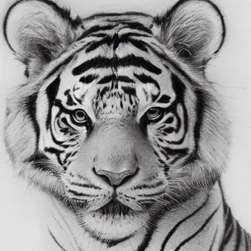 Prompt: a portrait of a prince with tiger stripes on his face, art by yoshitaka amano, pencil sketch