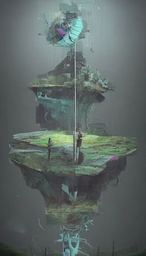 Image similar to life and death mixing together, by beeple