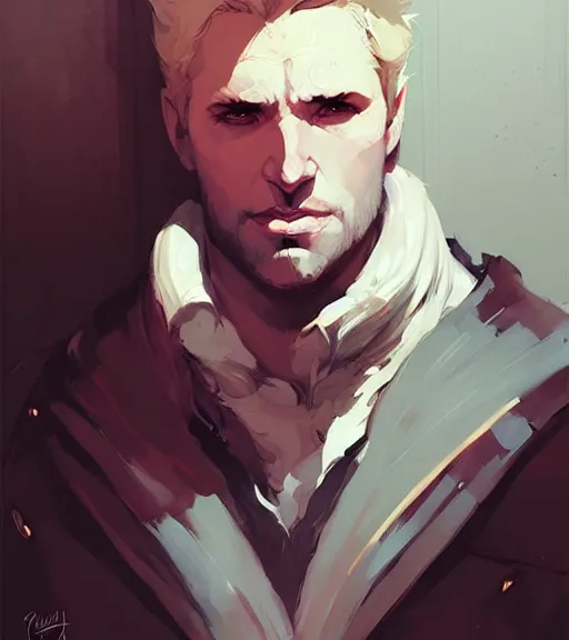 Prompt: portrait of cullen from dragon age by atey ghailan, by greg rutkowski, by greg tocchini, by james gilleard, by joe fenton, by kaethe butcher, dynamic lighting, gradient light blue, brown, blonde cream and white color scheme, grunge aesthetic