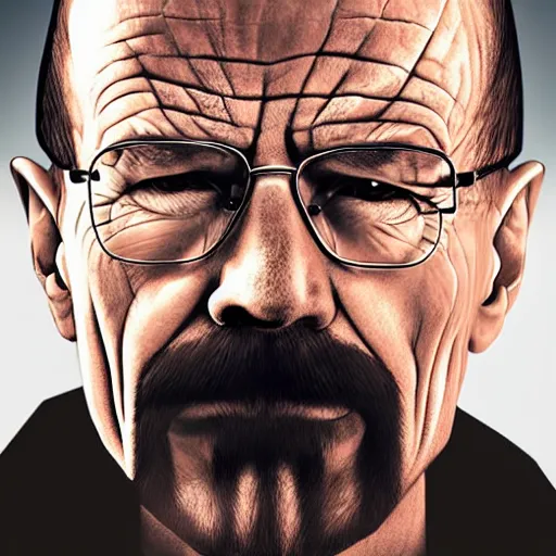 Image similar to a detailed portrait of walter white with a pacifer in his mouth, art illustration, incredibly highly detailed and realistic, 8 k, sharp focus