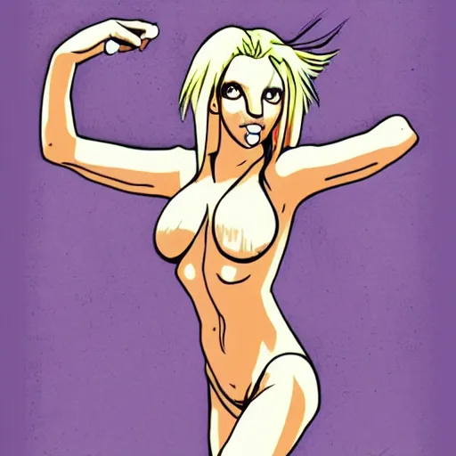 Image similar to britney spears, bunny suit, artwork in bleach art style, inspired in balthus, clean details, color palette, candy, anatomically proportional