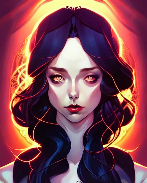 Image similar to artgerm, joshua middleton comic cover art, full body pretty kacey rohl vampire, symmetrical eyes, symmetrical face, long curly black hair, dark castle background background, cinematic lighting