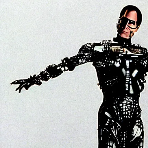 Prompt: locutus of borg being fabulous, broadway style