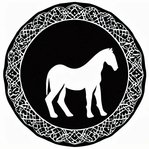 Image similar to white ape, black horse, mandala