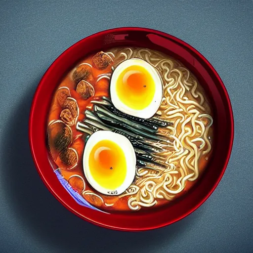 Prompt: Bowl of ramen in the style of a comic book