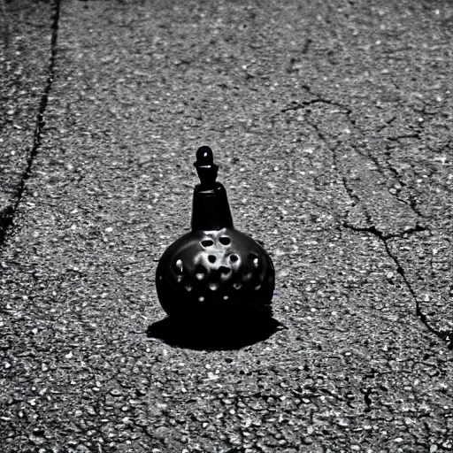 Image similar to hand grenade on the floor, black and white