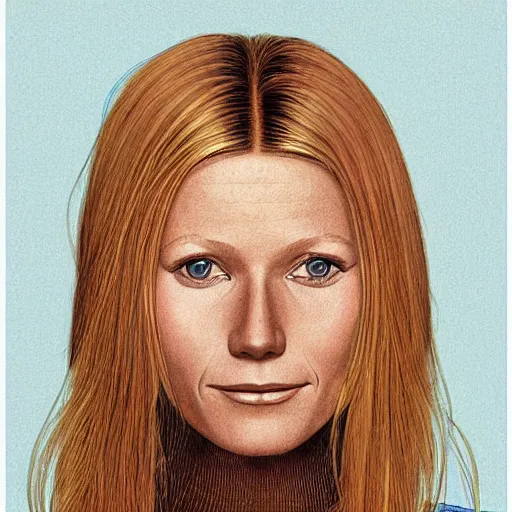 Image similar to “ gwyneth paltrow retro minimalist portrait by jean giraud, moebius, sharp, smooth face, comic, retro, 8 k ”