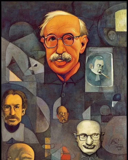 Image similar to portrait isaac asimov stephen hawking albert einstein isaac newton greg rutkowski dan witz paul klee jamie wyeth victo ngai