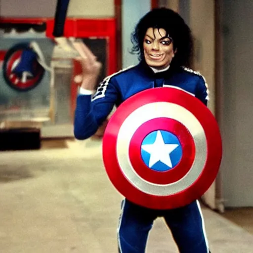 Image similar to michael jackson as captain america