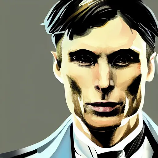 Prompt: a portrait of cillian murphy as tommy shelby, atlantis background, highly detailed, realistic face, digital art, epic, fantasy, in the style of Ian Spriggs, sharp, artstation