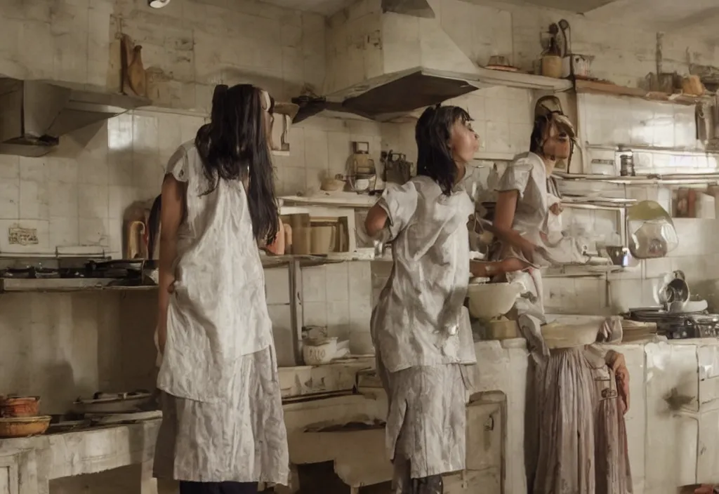 Prompt: movie still of a kitchen room, directed by joko anwar, 4 kuhd, award winning, highly detailed, cinematic