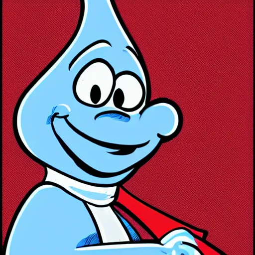 Image similar to papa smurf comic - book drawing from mad - magazine pen and ink with full - color artwork, vector svg