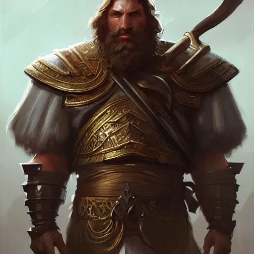 Image similar to portrait of a friendly charming formal barbarian giant noble!, imperial royal elegant clothing, elegant, rule of thirds, highly detailed, artstation, concept art, matte, sharp focus, art by greg rutkowski, cover by artgerm