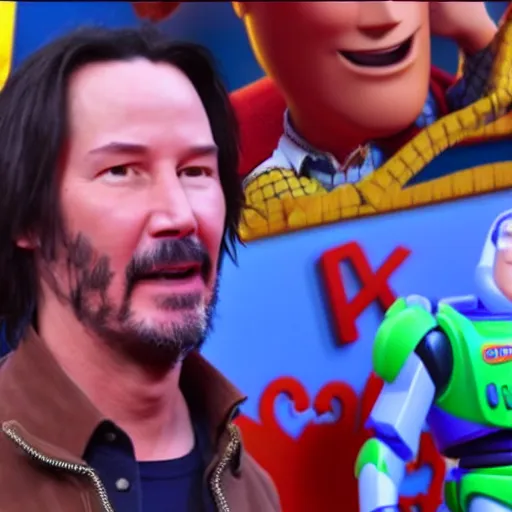 Prompt: keanu reeves in toy story 4 k quality super realistic