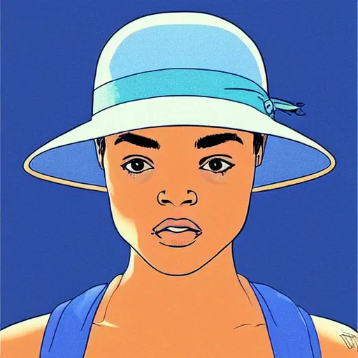 Image similar to “ tessa thompson retro minimalist portrait by jean giraud, moebius starwatcher comic, sharp, smooth face, 8 k ”