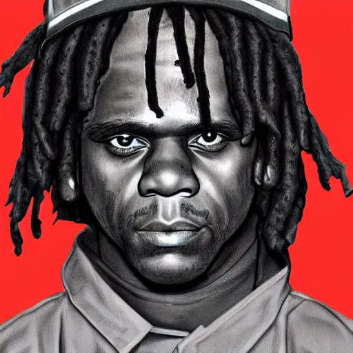 Image similar to chief keef as a firefighter digital art very detailed 4 k detailed super realistic