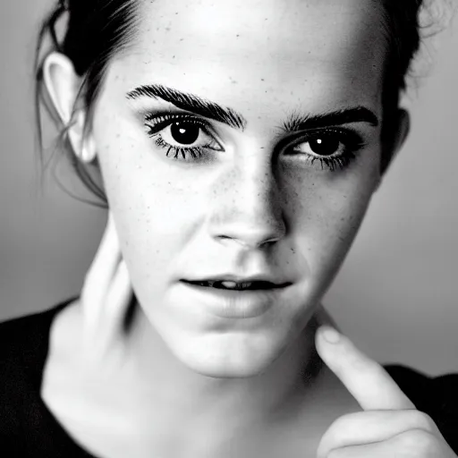 Image similar to Portrait photography of Emma Watson cyborg