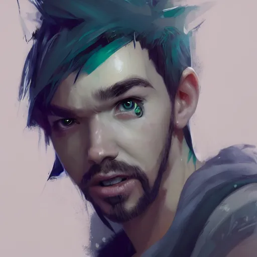 Image similar to a portrait of jacksepticeye by Greg Rutkowski, digital art, horror, trending on artstation, anime arts, featured on Pixiv, HD, 8K, highly detailed, good lighting, beautiful, epic, masterpiece - H 768