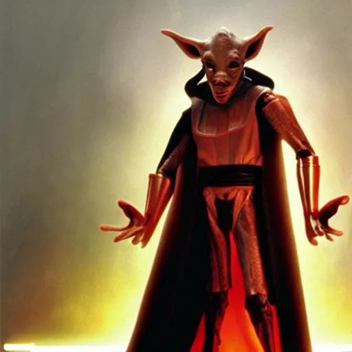 Image similar to jar jar binks as sith lord