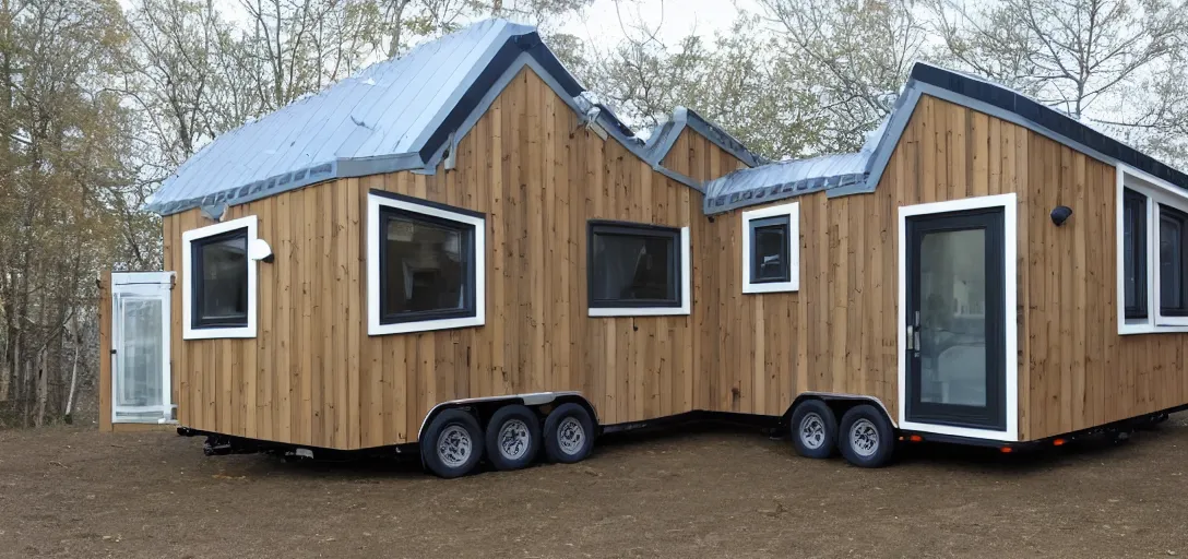 Image similar to raska - style tiny house on trailer.