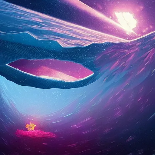Prompt: an iceberg floating in space with the universe inside, by anato finnstark, by alena aenami, by john harris, by ross tran, by wlop