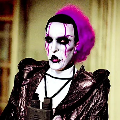 Prompt: jeffree star in the briarcliff manor asylum as an american horror story character