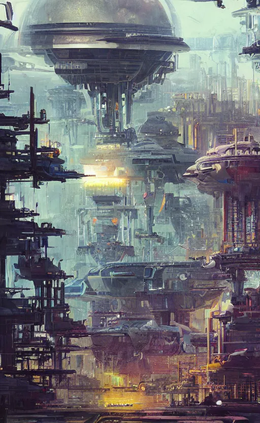 Prompt: space palace, science fiction, ultra realistic, high detail, sharp focus, epic, concept art, digital painting, by simon stalenhag, by bruce penningto, by john berkey, by louise zhang, by giger