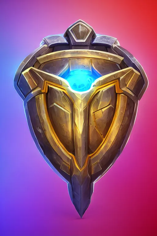 Image similar to shield fantasy epic legends game icon stylized digital illustration radiating a glowing aura global illumination ray tracing hdr fanart arstation by ian pesty and katarzyna da „ bek - chmiel