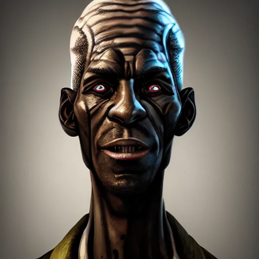 Image similar to a dark and ominous voodoo priest, Apex Legends character digital illustration portrait design, by anton semenov, detailed, cinematic lighting, wide angle action dynamic portrait