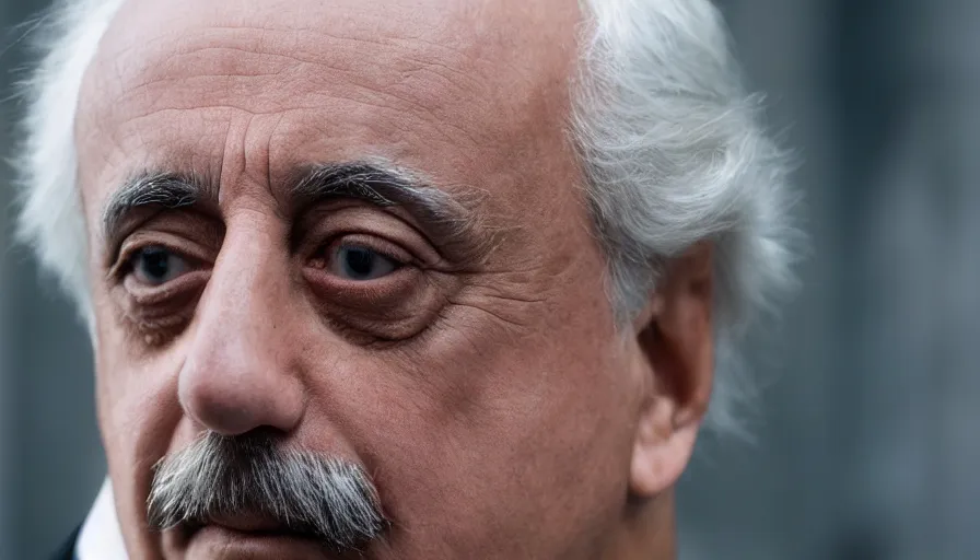 Image similar to hyper-realistic and anamorphic 2010s movie still close-up portrait of Giovanni Falcone, by Paolo Sorrentino, Leica SL2 30mm, beautiful color, high quality, high textured, high detailed face