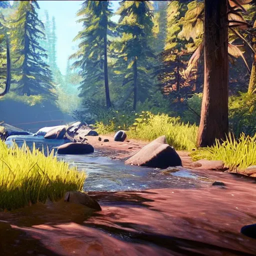 Image similar to a river running through a forest. life is strange 2, beautiful, peaceful, sunflare