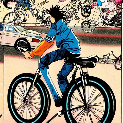 Image similar to 1980s seinen manga 🚲🚲🚲!!!!!