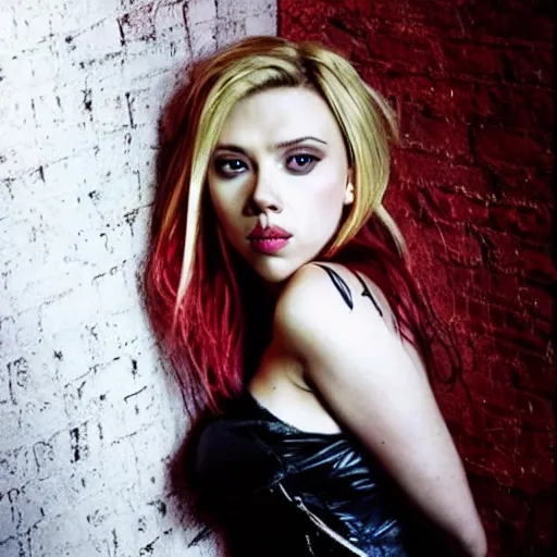 Image similar to scarlett johansson modeling as misa amane from death note, photograph