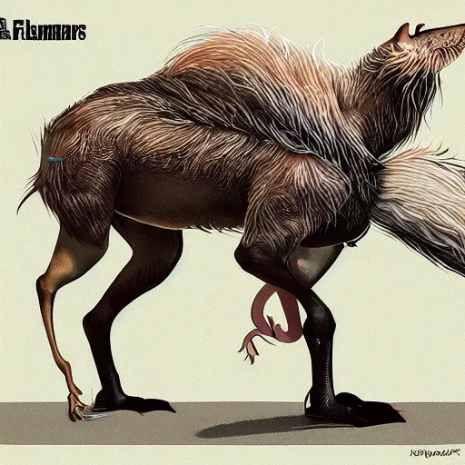 Image similar to flanimals creature, illustrated fictional animal, new flanimal by rob steen