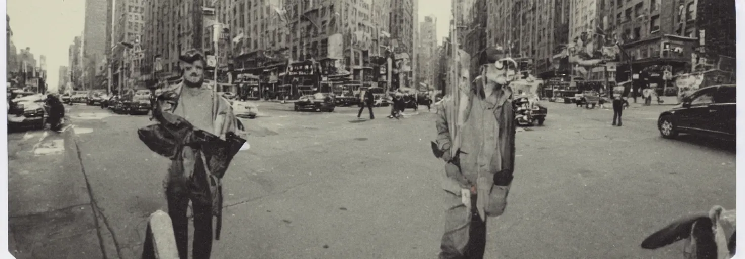 Image similar to Polaroid Photo of Kirby on the street in New York City