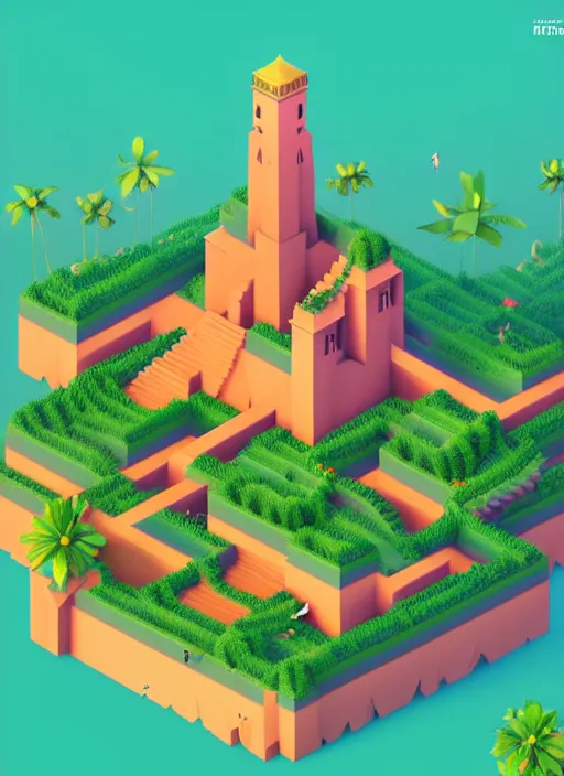 Prompt: a low poly isometric render of a kerala village in the style of monument valley, floral! intricate, elegant, highly detailed, artstation, smooth, sharp focus, illustration, art by artgerm and greg rutkowski, 8 k