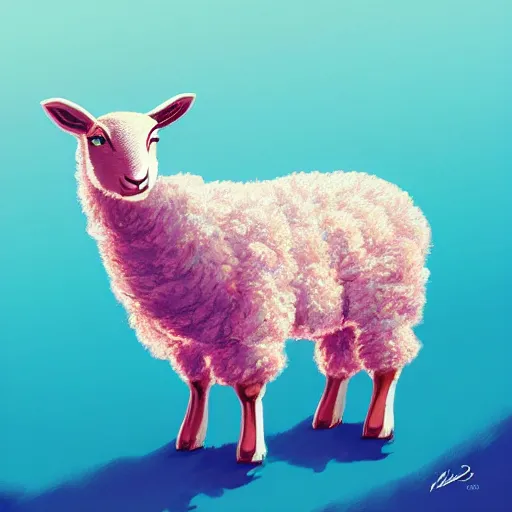 Image similar to lamb wearing a sweater, smooth face median photoshop filter cutout vector behance hd by jesper ejsing, by rhads, makoto shinkai and lois van baarle, ilya kuvshinov, rossdraws, illustration, art by ilya kuvshinov and gustav klimt,